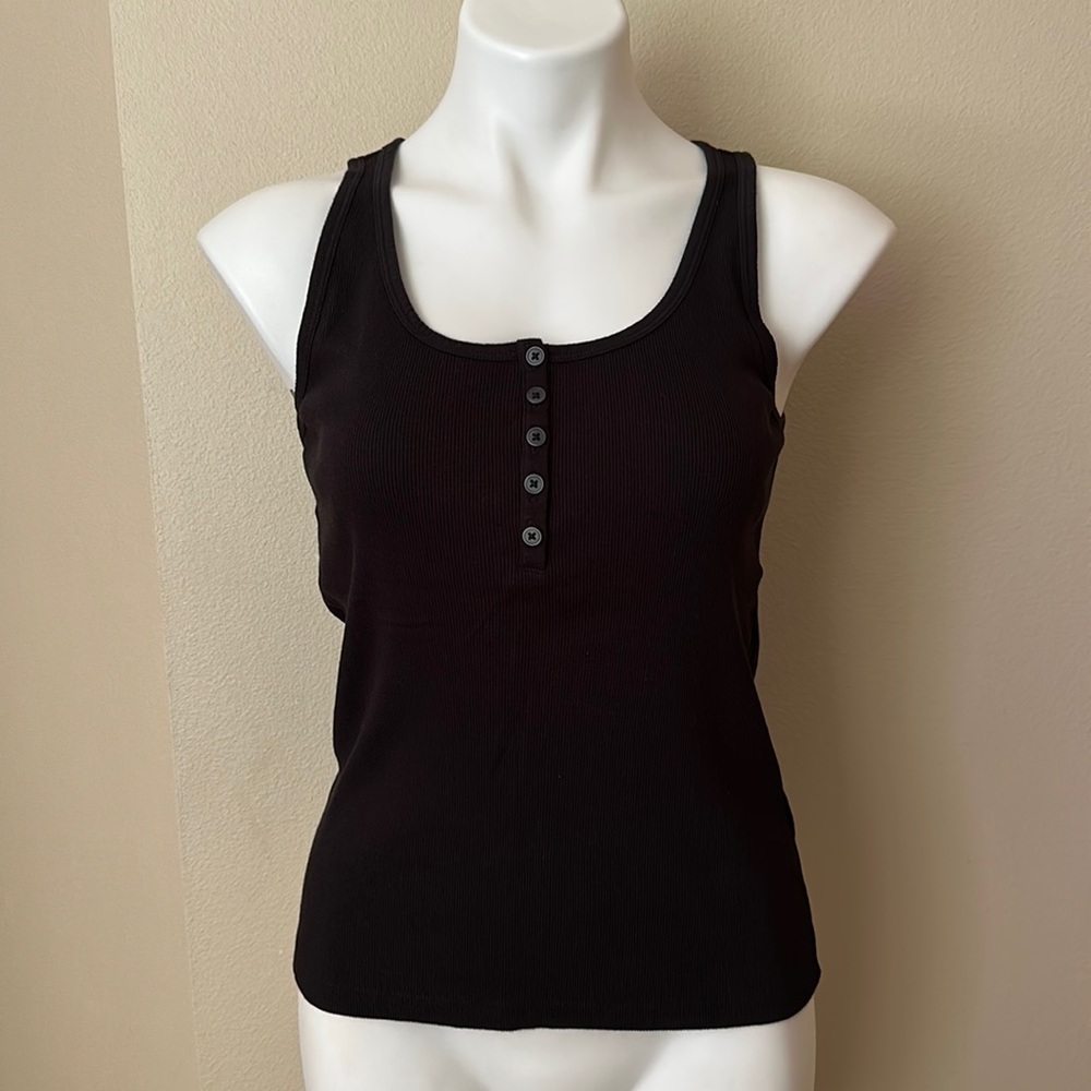 Uniqlo Ribbed Henley Tank Top